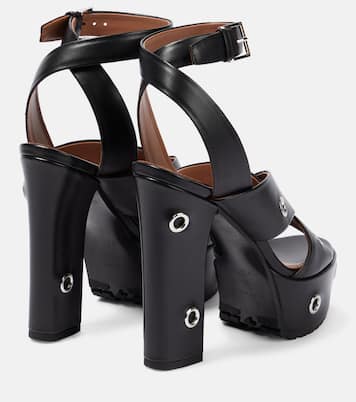 Eyelet-embellished leather sandals | Alaïa