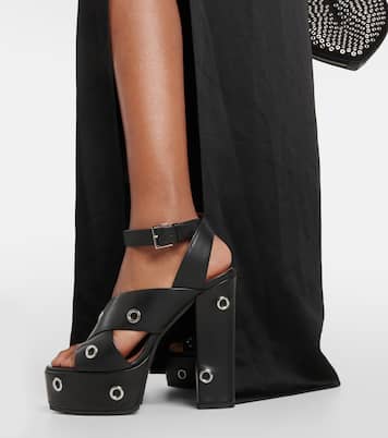 Eyelet-embellished leather sandals | Alaïa