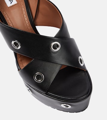 Eyelet-embellished leather sandals | Alaïa