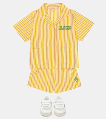 Magpie striped cotton pajamas | The Animals Observatory