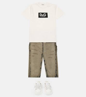 Distressed straight-leg jeans | Dolce&Gabbana Kids