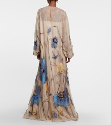 Yesenia embroidered tulle and lace gown | Costarellos