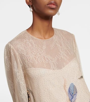 Yesenia embroidered tulle and lace gown | Costarellos