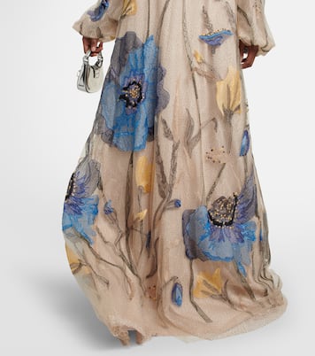 Yesenia embroidered tulle and lace gown | Costarellos