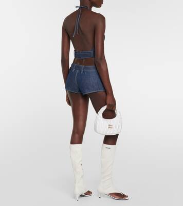 Verziertes Bralette aus Denim | Miu Miu