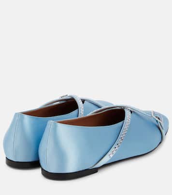 Cara embellished satin ballet flats | D'Accori