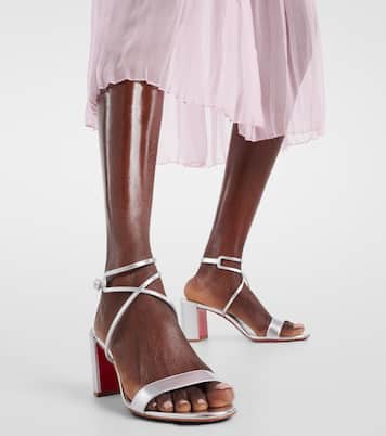 Choca Girl 70 metallic leather sandals | Christian Louboutin