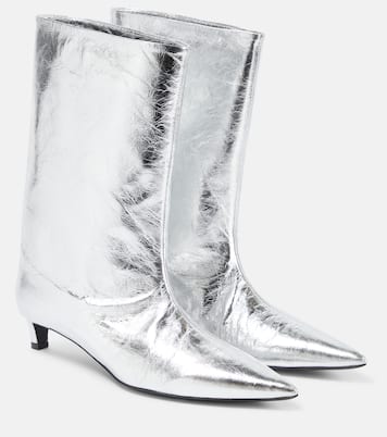 Ankle Boots aus Metallic-Leder | Jil Sander