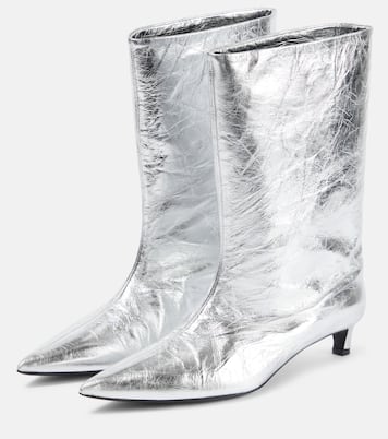 Ankle Boots aus Metallic-Leder | Jil Sander