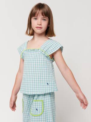Gingham cotton and linen top | Bobo Choses