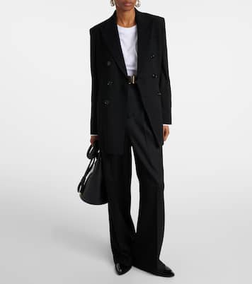 Weite High-Rise-Hose aus Wolle | Ami Paris