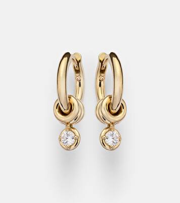 Zahra Micro 18kt gold hoop earrings with diamonds | Spinelli Kilcollin