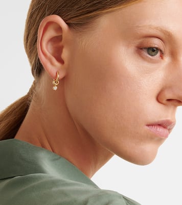 Zahra Micro 18kt gold hoop earrings with diamonds | Spinelli Kilcollin