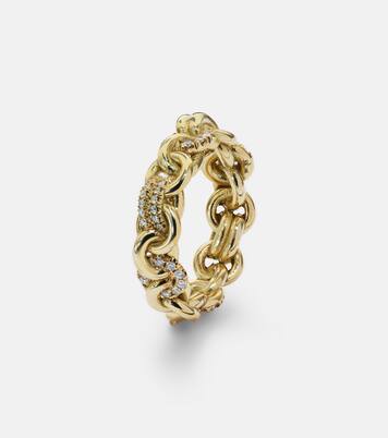 Fused Serpens Medium 18kt gold ring with diamonds | Spinelli Kilcollin