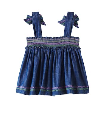 Tallow embroidered denim top | Zimmermann Kids