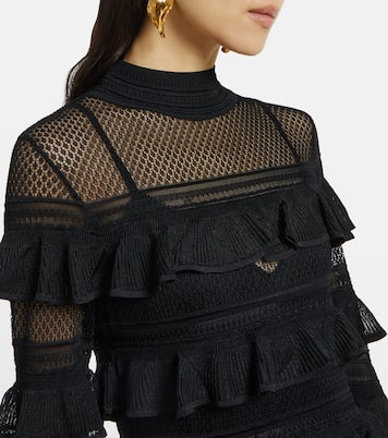 Crush High Neck Frilled knitted minidress | Zimmermann