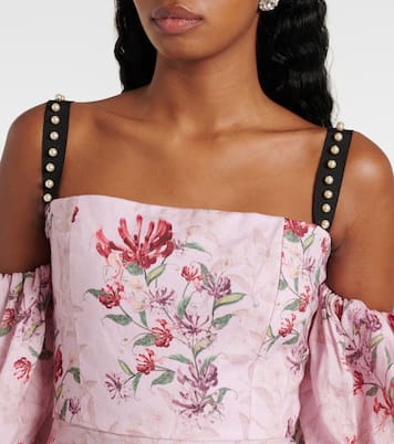 Abito midi Mercedes Wisteria in lino | Agua by Agua Bendita