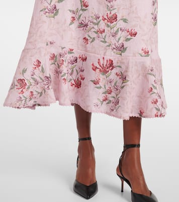 Abito midi Mercedes Wisteria in lino | Agua by Agua Bendita