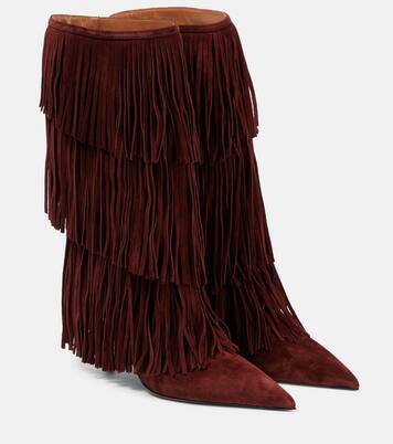 Jessie 75 fringed suede knee-high boots | Paris Texas