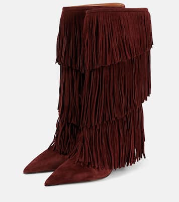 Jessie 75 fringed suede knee-high boots | Paris Texas