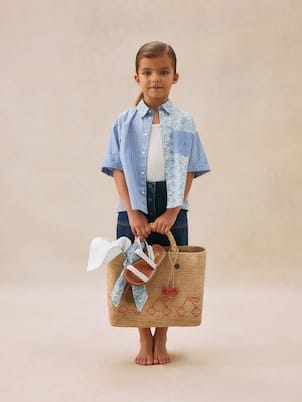 Elyas patchwork cotton voile shirt | Bonpoint