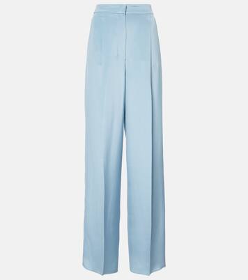 Weite High-Rise-Hose Origano aus Seide | Max Mara