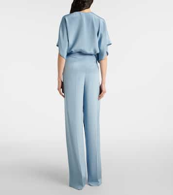 Weite High-Rise-Hose Origano aus Seide | Max Mara