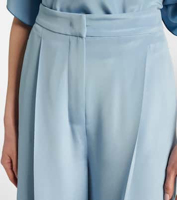 Weite High-Rise-Hose Origano aus Seide | Max Mara
