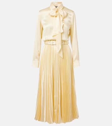 Vestido midi de seda con cordones | Balenciaga