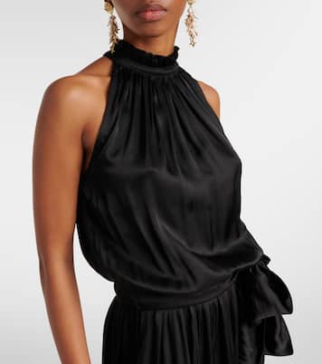 Robe longue Nina en satin | Poupette St Barth