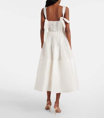 فستان ميدي من الكتّان والحرير Dawning | Zimmermann