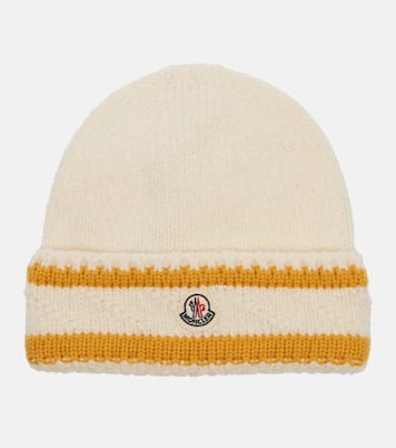 Logo striped wool-blend beanie | Moncler