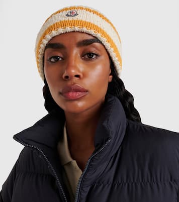Logo striped wool-blend beanie | Moncler