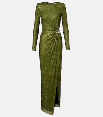 Chain-detail embellished jersey gown | Self-Portrait