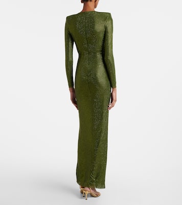 Chain-detail embellished jersey gown | Self-Portrait