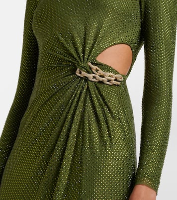 Chain-detail embellished jersey gown | Self-Portrait