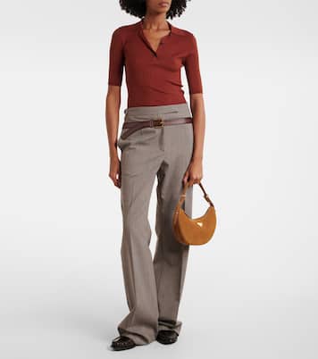 Schultertasche Prada Arqué aus Veloursleder | Prada