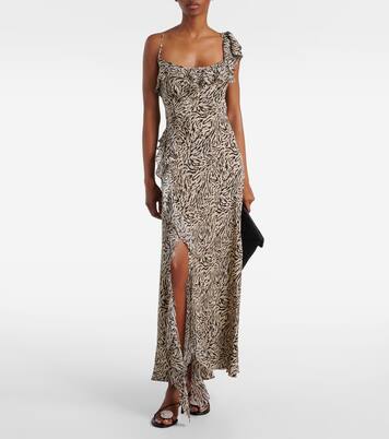 Robe longue Ester en crêpe de soie | Rixo