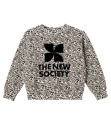 Leopard-print logo cotton sweatshirt | The New Society
