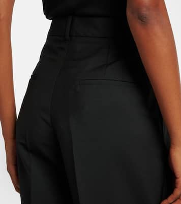 Pantalon ample à taille mi-haute en laine et mohair | Róhe