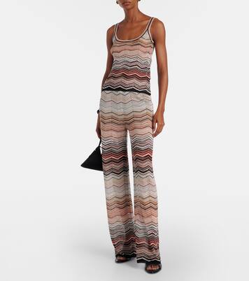 Zigzag lamé wide-leg pants | Missoni