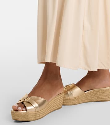 Sandali Leda in pelle metallizzata con plaform  | Jimmy Choo