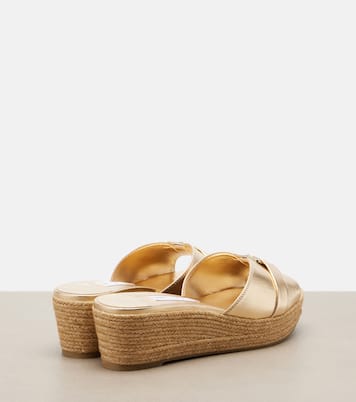 Sandali Leda in pelle metallizzata con plaform  | Jimmy Choo