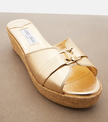 Sandali Leda in pelle metallizzata con plaform  | Jimmy Choo