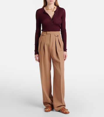 Virgin wool gabardine wide-leg pants | Chloé