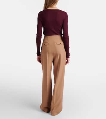 Virgin wool gabardine wide-leg pants | Chloé