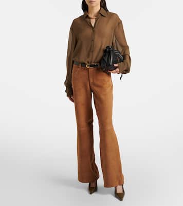 Milo suede wide-leg pants | Nour Hammour