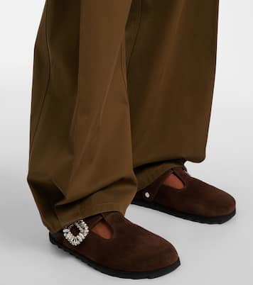 Pantoletten Slidy Viv' aus Veloursleder | Roger Vivier