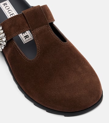 Pantoletten Slidy Viv' aus Veloursleder | Roger Vivier