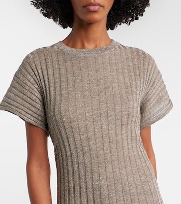 Ribbed-knit lamé midi dress | Brunello Cucinelli